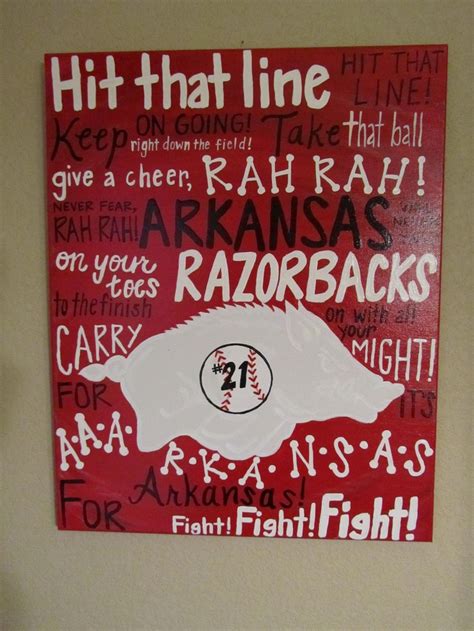 Arkansas Razorback Fight Song Fun Fonts Canvas Painting