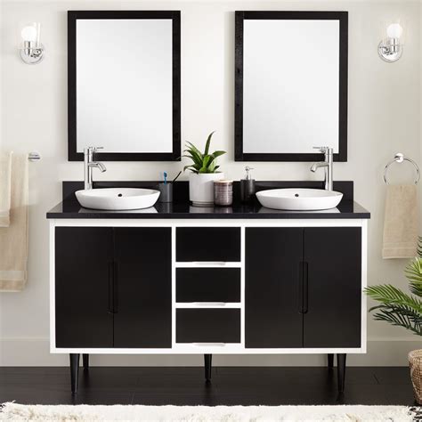 58w x 22d x 36h orig. 60" Bivins Double Bathroom Vanity for Semi-Recessed Sink ...