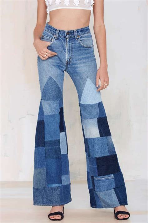 Vintage Patchwork Trousers 70s Jeans Jeans Refashion Jeans Diy