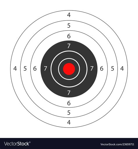 Round Target With Red Spot In Middle For Shooting Vector Image