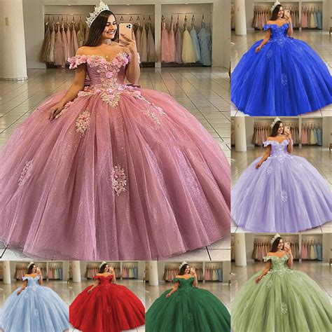 Charming Off The Shoulder Quinceanera Dresses 3d Flowers Sweet 16 Prom