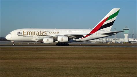 Emirates Airbus A380 800 Takeoff At Munich Airport Full Hd Youtube