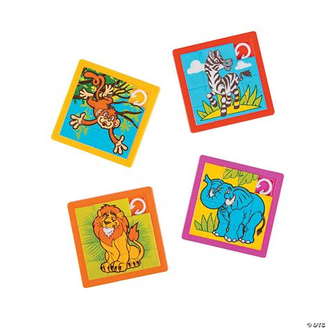 Zoo Animal Slide Puzzles 12 Pc Oriental Trading