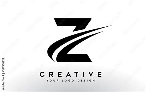 creative z letter logo design with swoosh icon vector stock vector adobe stock