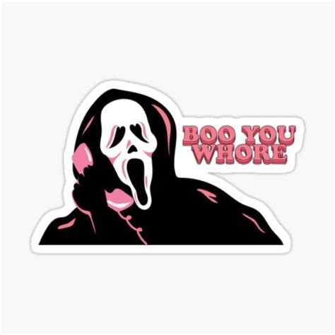 Scream Boo You Whore Knife Phone Call Halloween Funny Glossy Vinyl