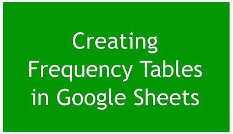 how to calculate frequency in google sheets