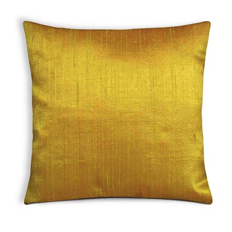 Solid Color Mustard Raw Silk Pillow Cover Silk Throw Pillow Etsy
