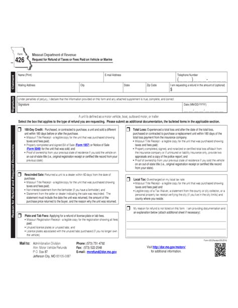 Check spelling or type a new query. Car Tax Refund Form - Missouri Free Download