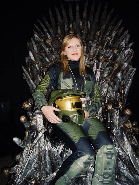 Facebook just reminded me that I once dressed as Master Chief and sat on the Iron Throne. : halo