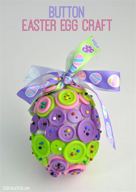 Button Easter Egg Ornament Craft Club Chica Circle Where Crafty Is