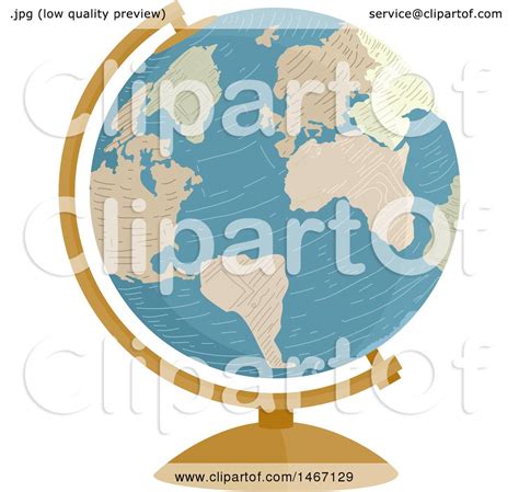 Clipart Of A Desk Globe Royalty Free Vector Illustration By Bnp