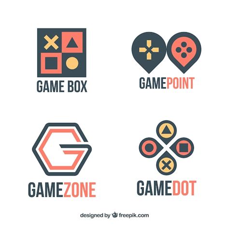 Premium Vector Video Game Logo Collection With Flat Design