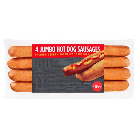 4pk Jumbo Hot Dog Sausages Frozen Ready Meals Iceland Foods