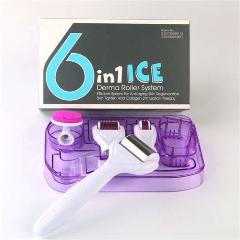 Drs® 6 In 1 Ice Microneedle Derma Roller Kit 2 Rollers Stamp Ice