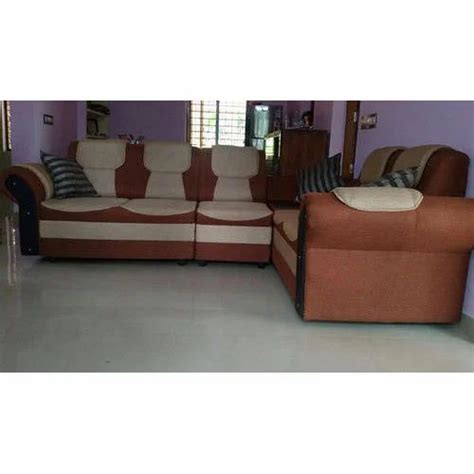 Brown 5 Seater Plain Home Sofa Set 32 Leather At Rs 18000set In