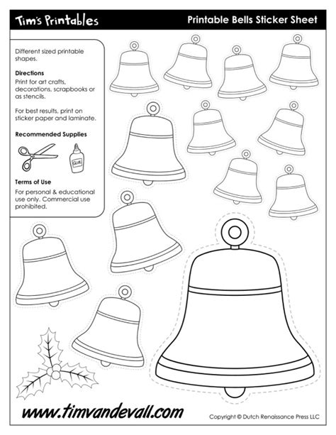 Christmas Bell Templates Tims Printables