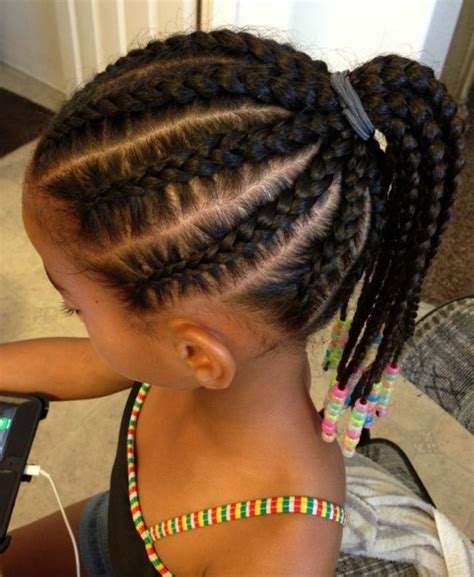 These braids wrap around to the other side where they have been collected into a ponytail of box braids with loose curly tips. 23 Renewed Goddess Braids Ponytail Hairstyles