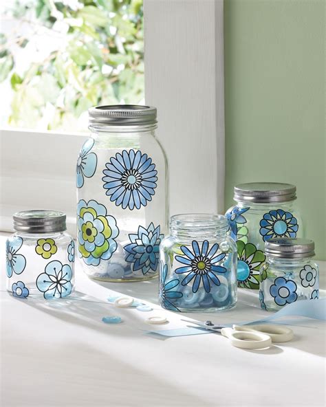 Gussied Up Glass 20 Crafts Made Using Etching Cream And Paint Crafts With Glass Jars Mason