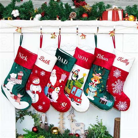 Handmade Personalized Christmas Stockings With Embroidered Names