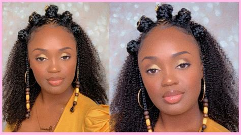 Fulani Inspired Bantu Knot Tutorial With Curly Clip Ins Curlscurls