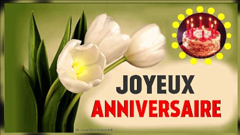 Download the best animated joyeux anniversaire gif for your chats. Roses blanches, gif de voeux d'anniversaire