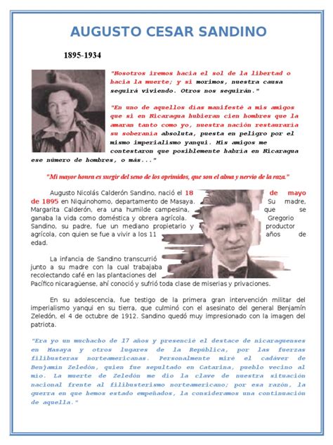 Augusto sandino was born on may 8, 1982 in bogotá, colombia. Briografía del General Augusto Cesar Sandino | Nicaragua ...