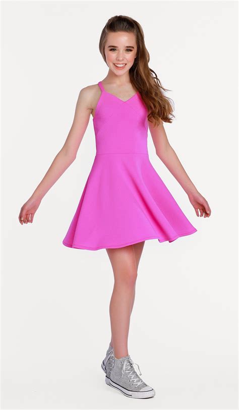 The Gianna Dress Pink Textured Stretch Knit Fit And Flare Dress
