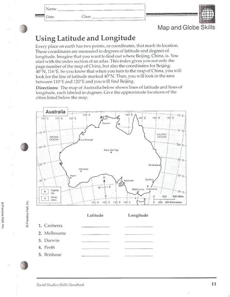 Latitude And Longitude Worksheets For 5th Grade — Db