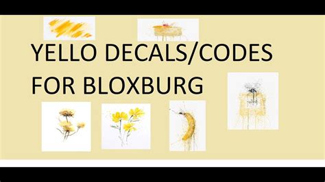Best wallpaper id codes for welcome to bloxburg. Yellow Decal Codes For Bloxburg! - YouTube