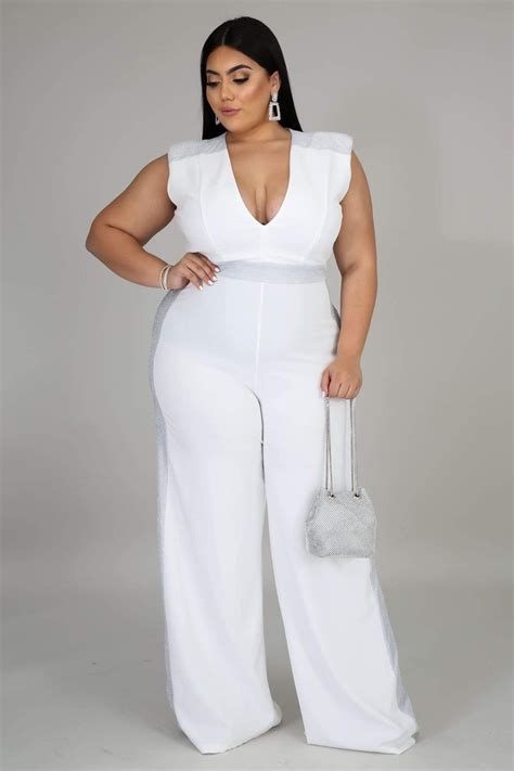 Plus Size Jumpsuit Wedding White Jumpsuit Wedding Plus Size White Jumpsuit Plus Size Party