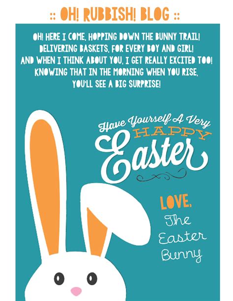 Free Printable Easter Bunny Letter Printable Templates