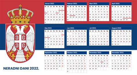 Državni I Verski Praznici Neradni Dani I Crkveni Kalendar Za 2022 Godinu