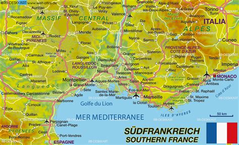 Jetzt ist paris in überzahl: Karte von Südfrankreich (Region in Frankreich) | Welt-Atlas.de