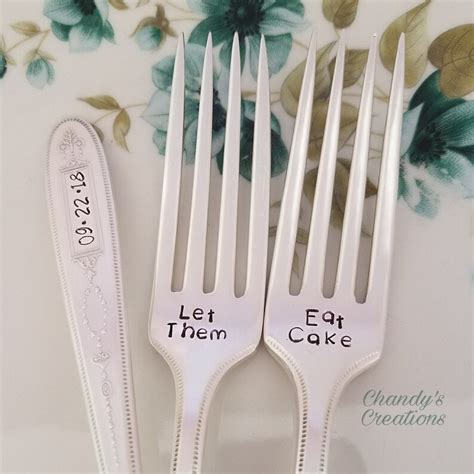 Custom Fork Cake Wedding Forks Props Stamped T Accessories Etsy Norway