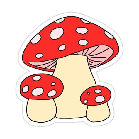 Mushrooms Red Aesthetic Indie Sticker For Sale By Shirstickers