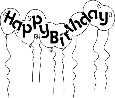 happy birthday balloon clipart black and white 20 free cliparts download images on clipground 2023
