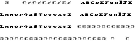 Honda free Font in ttf format for free download 32.05KB