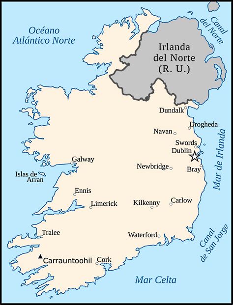 Mapa de Irlanda datos interesantes e información sobre el país