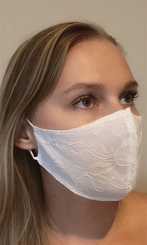 White Lace Face Mask For Weddings Or Formals