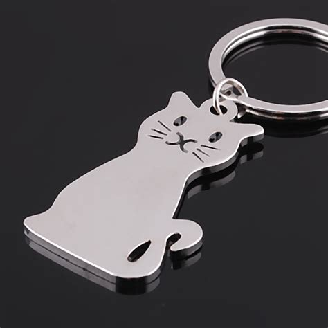 Cute Metal Cat Keychains Personalized Jewelry Pendant Fashion Animal