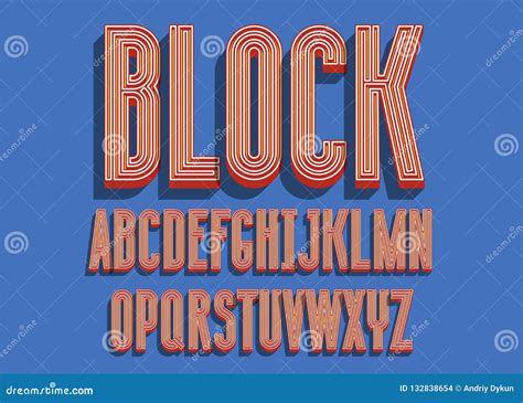 Block Bold Font Cartoon Vector 132848369