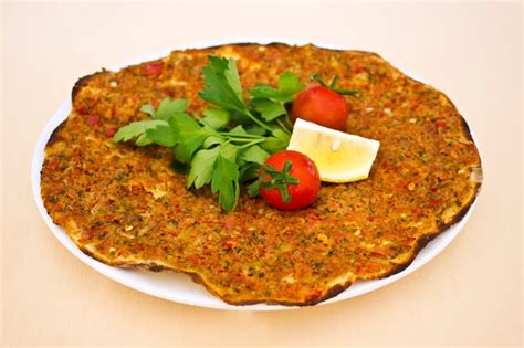 Premium Photo Turkish Tortilla Pita With Minced Meat And Spices With