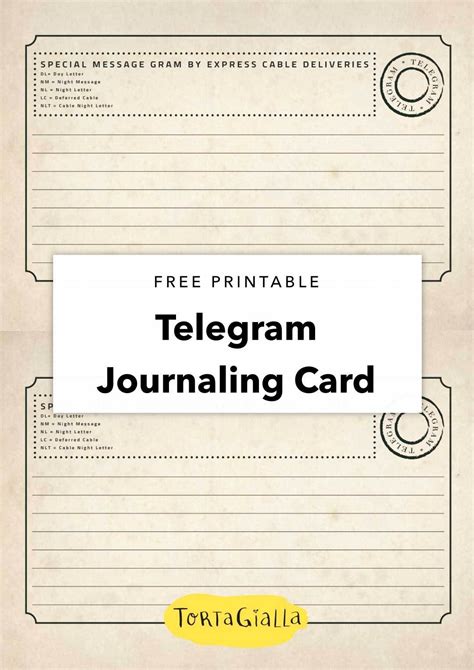 Free Printable Telegram Journaling Design For My Minibook