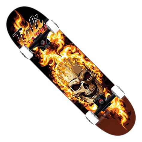 Flaming Skull Skateboard Trick Complete Cali Strong