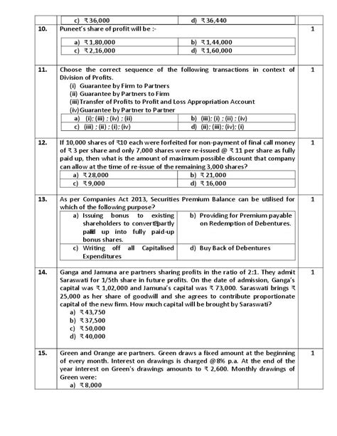 Cbse Class Accountancy Sample Paper Pdf Class