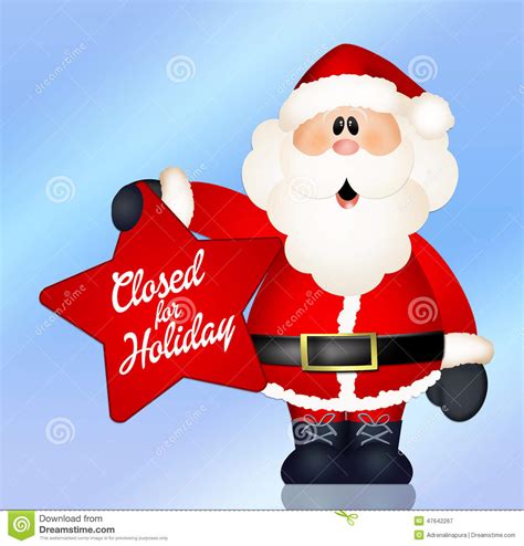 Closed For Holidays Stock Illustration Illustration Of Claus 47642267