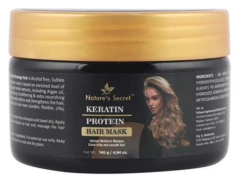 Natures Secret Keratin Protein Hair Mask For Hair No Parabens And No