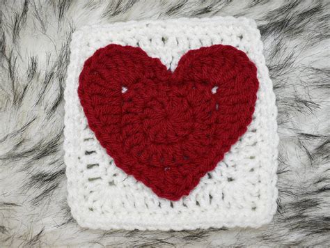 Valentines Heart Granny Square Crochet Pattern Easy To Etsy Canada