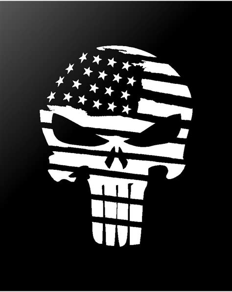 The Punisher Skull Distressed American Flag Vinyl Decal Sticker Kandy