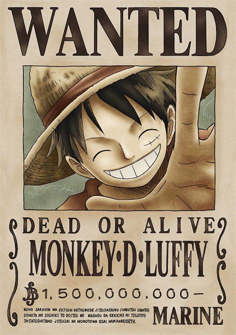 Image Monkey D Luffys Current Wanted Posterpng One